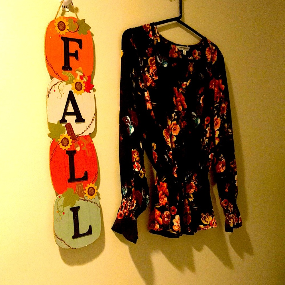 Peasant Blouse colorful pullover sz med brand new